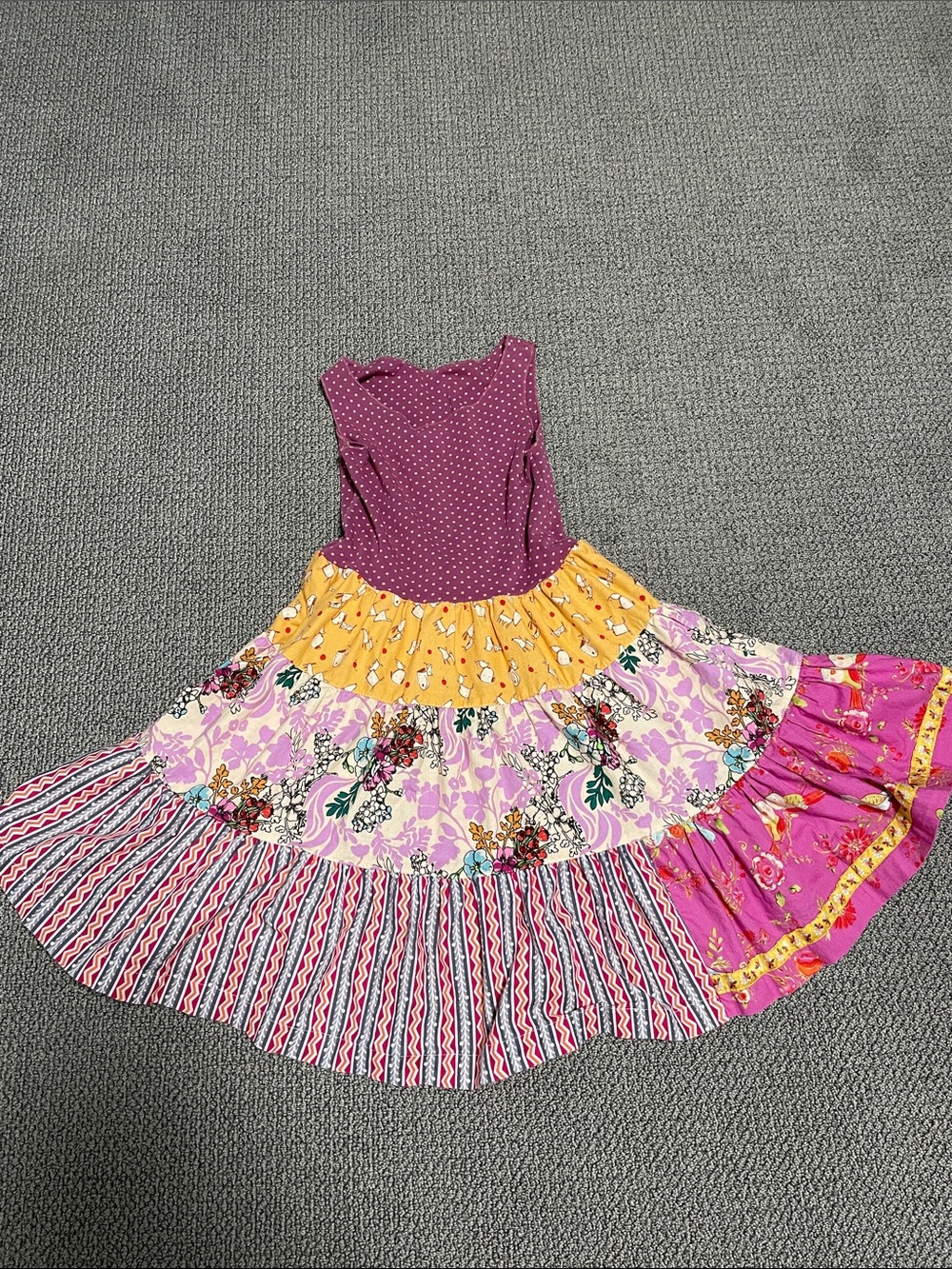 Matilda Jane Platinum Purple Bodice Mixed-Print Tiered Dress